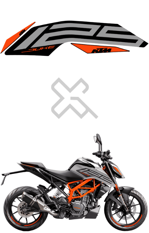 Half Body Sticker Compatible with Duke 125 | Made in Premium Gloss Vinyl with FPF (Fade Protection Film), Precut Sticker, Waterproof, Pack of 1